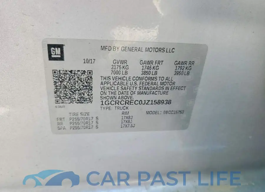 1GCRCREC0JZ158938# 12