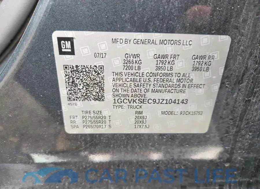 1GCVKSEC9JZ104143# 12