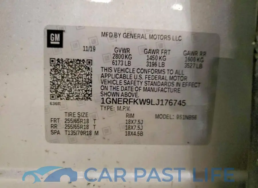 1GNERFKW9LJ176745# 14