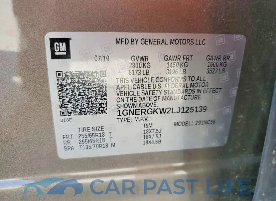1GNERGKW2LJ125139# 14