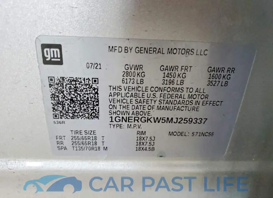 1GNERGKW5MJ259337# 13