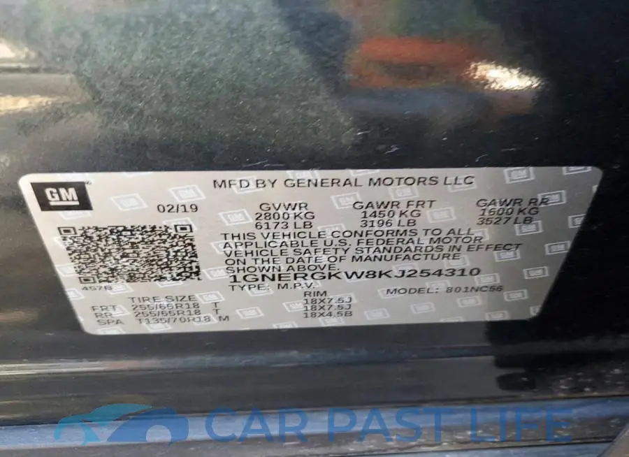 1GNERGKW8KJ254310# 12