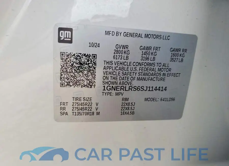1GNERLRS6SJ114414# 14