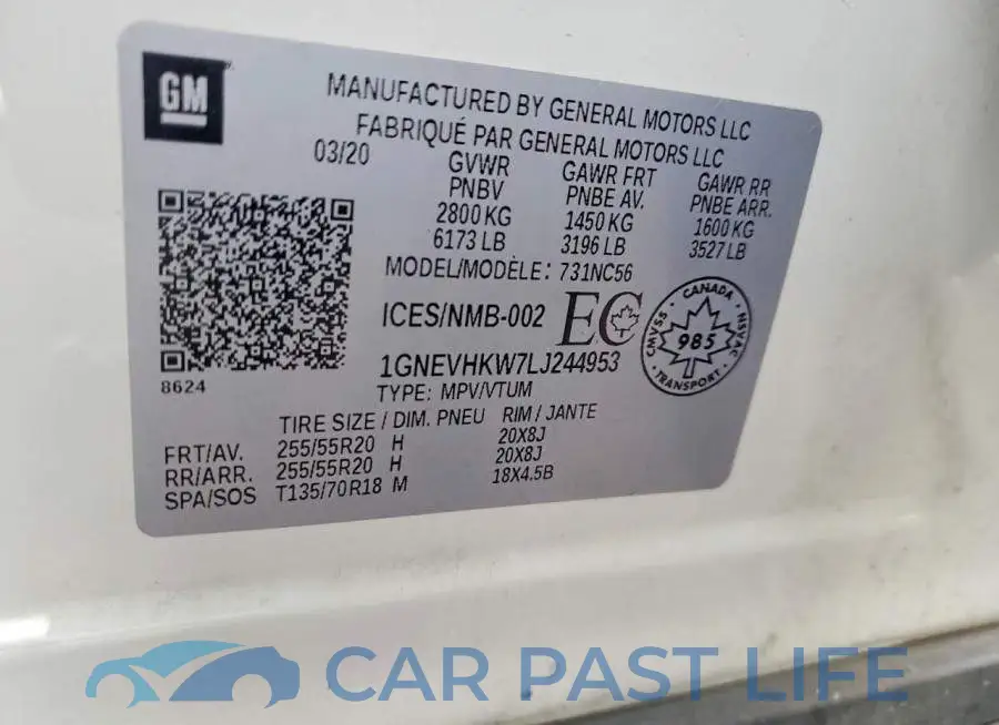 1GNEVHKW7LJ244953# 13