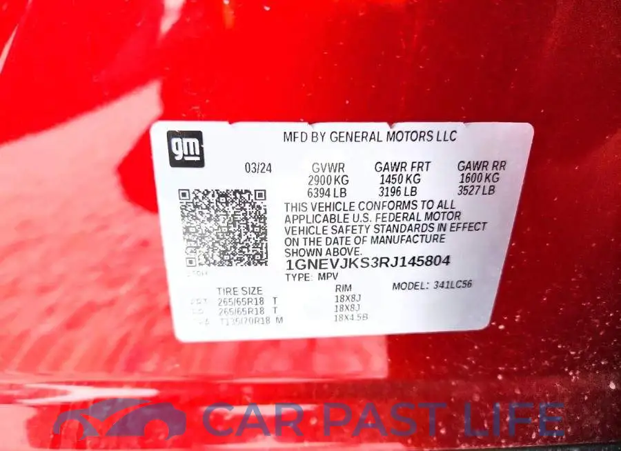 1GNEVJKS3RJ145804# 14