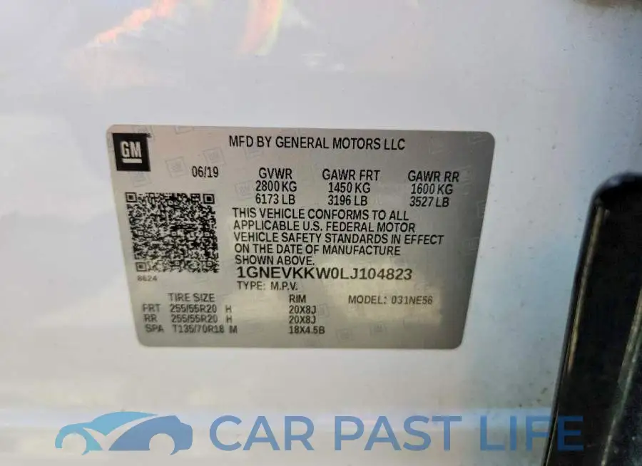 1GNEVKKW0LJ104823# 14