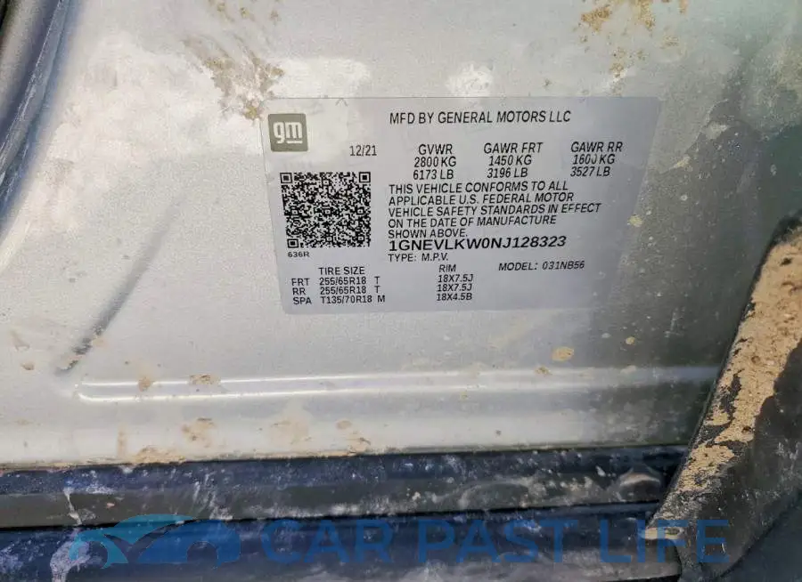 1GNEVLKW0NJ128323# 13