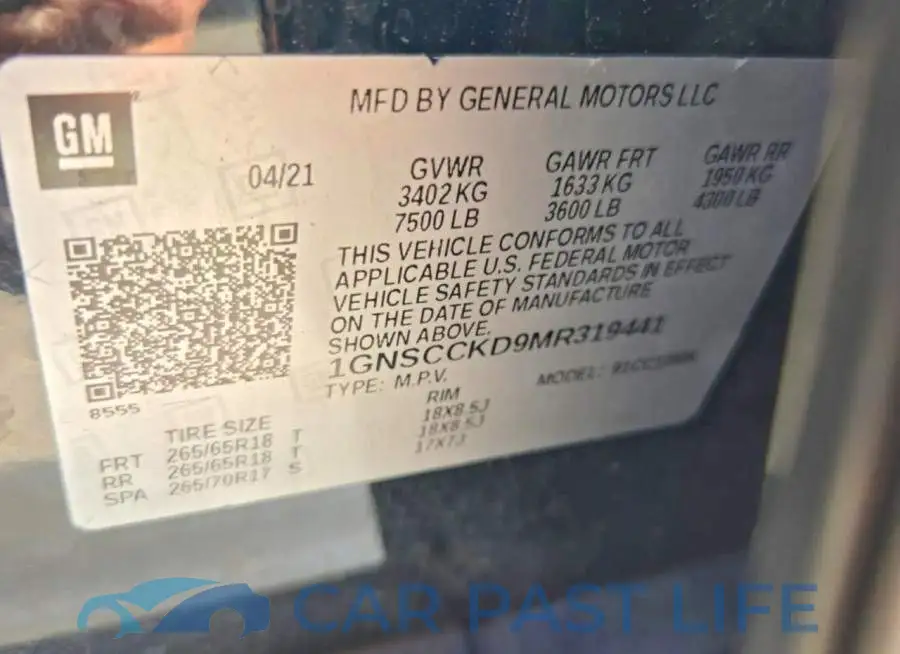 1GNSCCKD9MR319441# 10