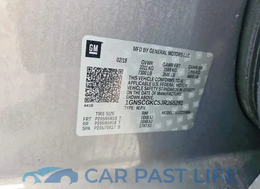 1GNSCGKC5JR265291# 12