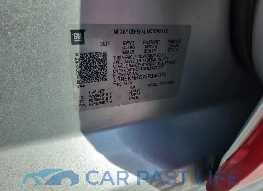 1GNSKHKC7JR146375# 13