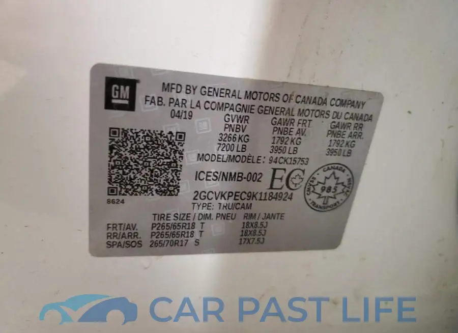 2GCVKPEC9K1184924# 13