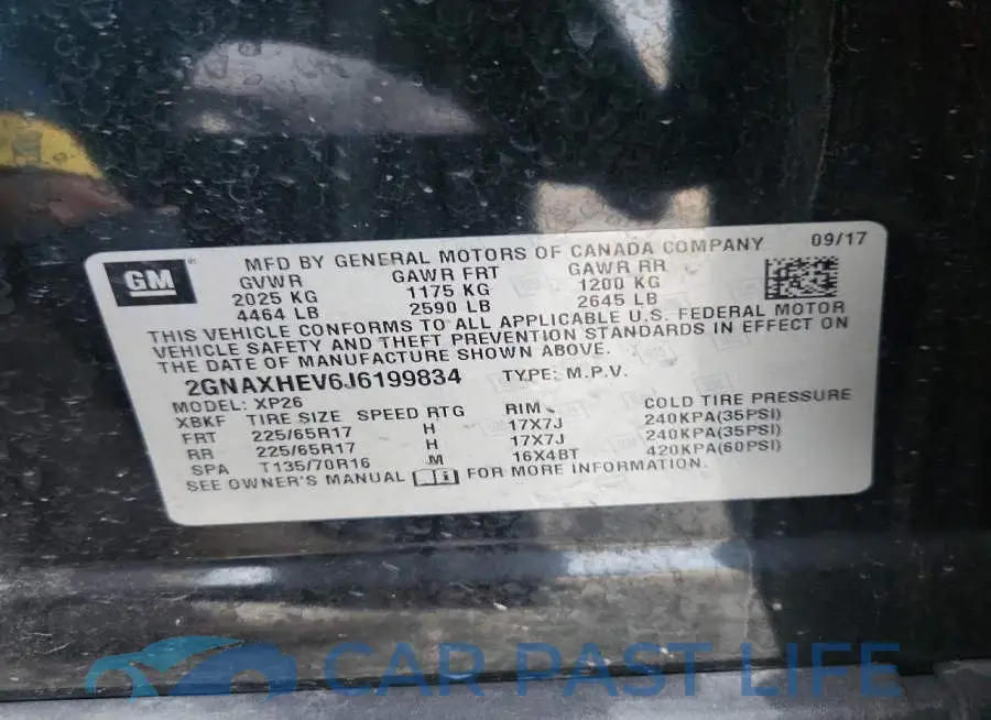 2GNAXHEV6J6199834# 13