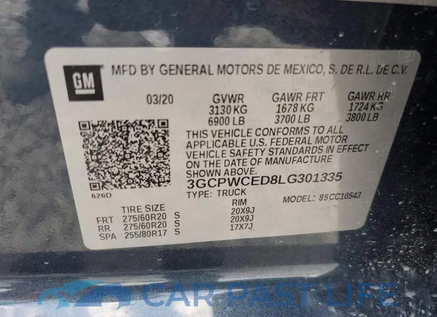 3GCPWCED8LG301335# 12
