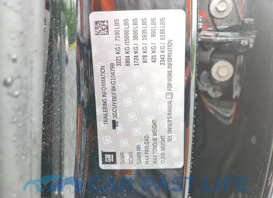 3GCUYBEF8KG104799# 12
