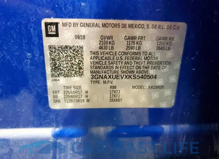 3GNAXUEVXKS540504# 12