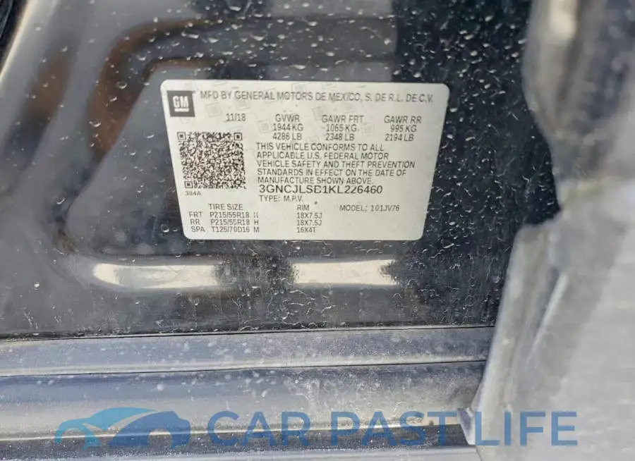 3GNCJLSB1KL226460# 12
