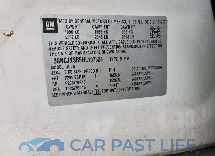 3GNCJNSB5HL197324# 12