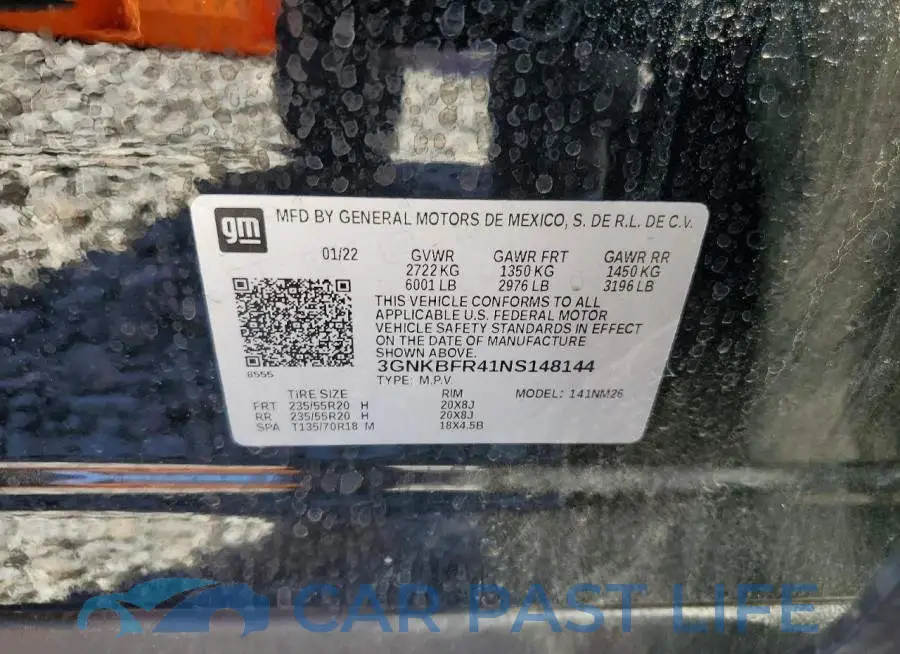 3GNKBFR41NS148144# 12