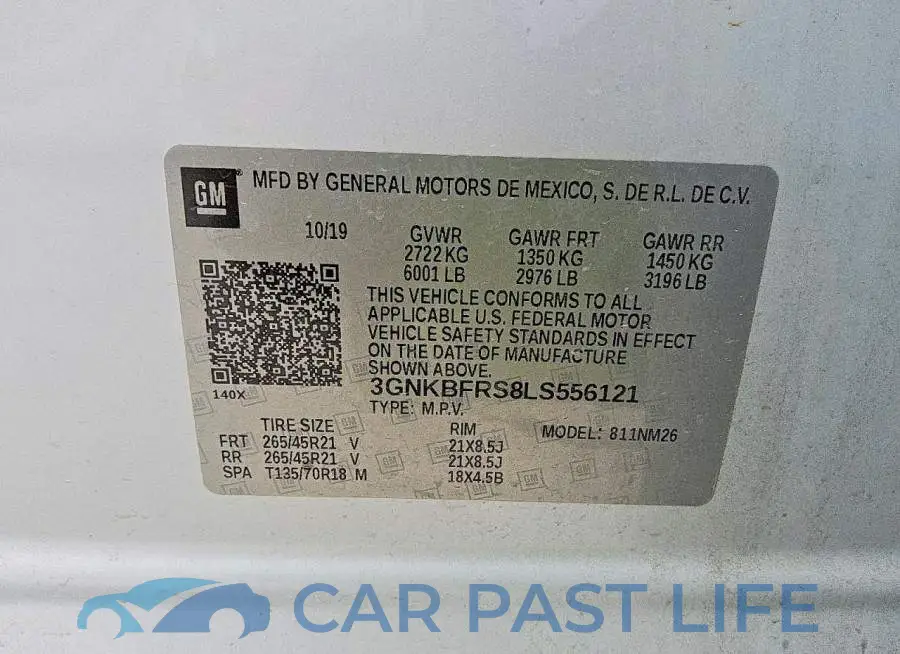 3GNKBFRS8LS556121# 13