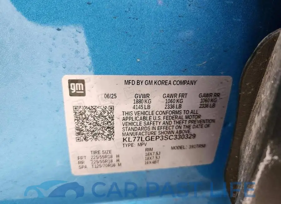 KL77LGEP3SC330329# 13