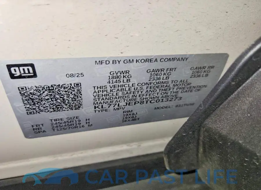 KL77LJEP8TC013273# 13