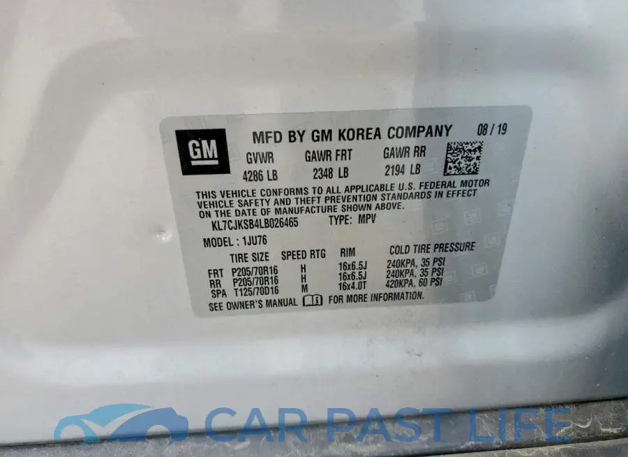 KL7CJKSB4LB026465# 13