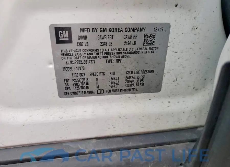 KL7CJPSB2JB614777# 13