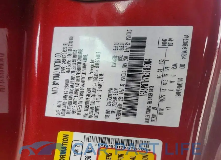 1FA6P8TH7K5185004# 12