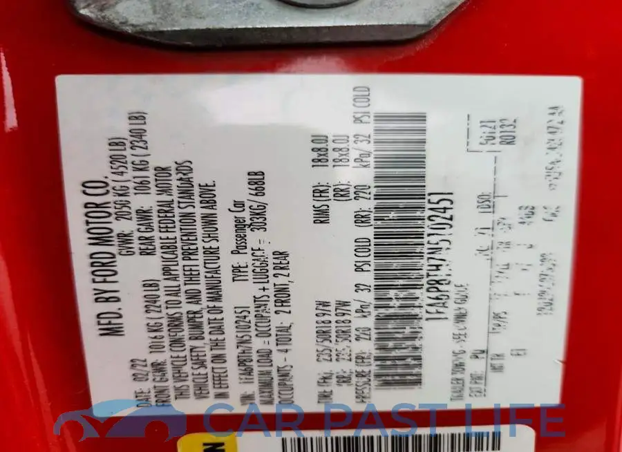 1FA6P8TH7N5102451# 12