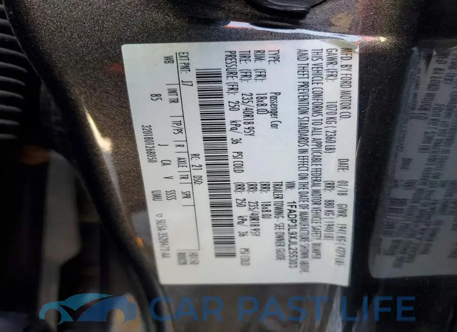 1FADP3L9XJL255303# 12