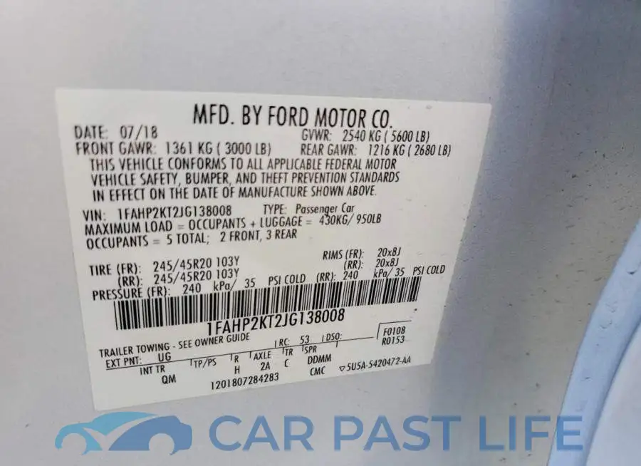 1FAHP2KT2JG138008# 13