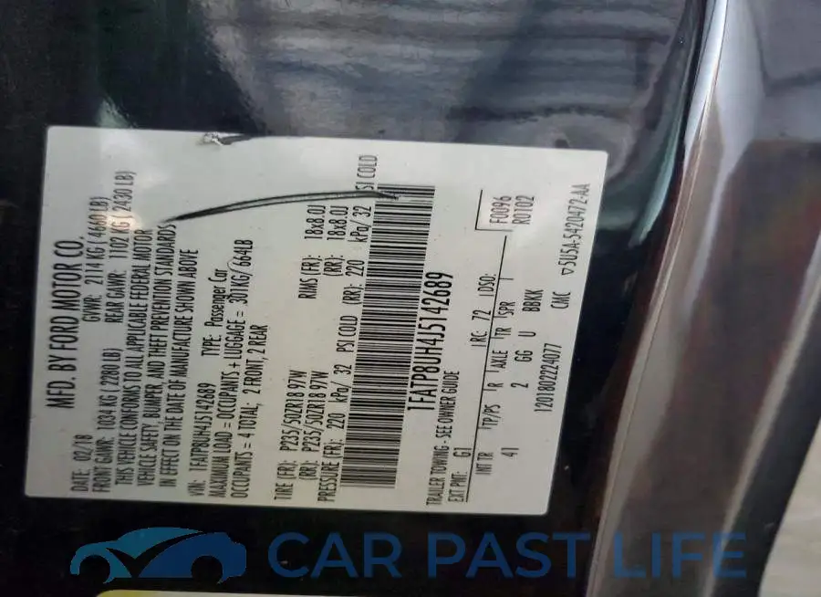 1FATP8UH4J5142689# 13
