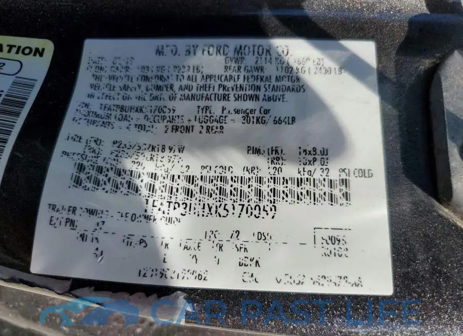 1FATP8UHXK5170059# 12