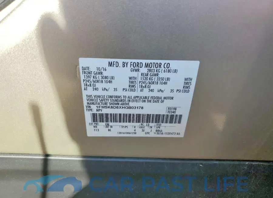 1FM5K8D8XHGB03178# 13