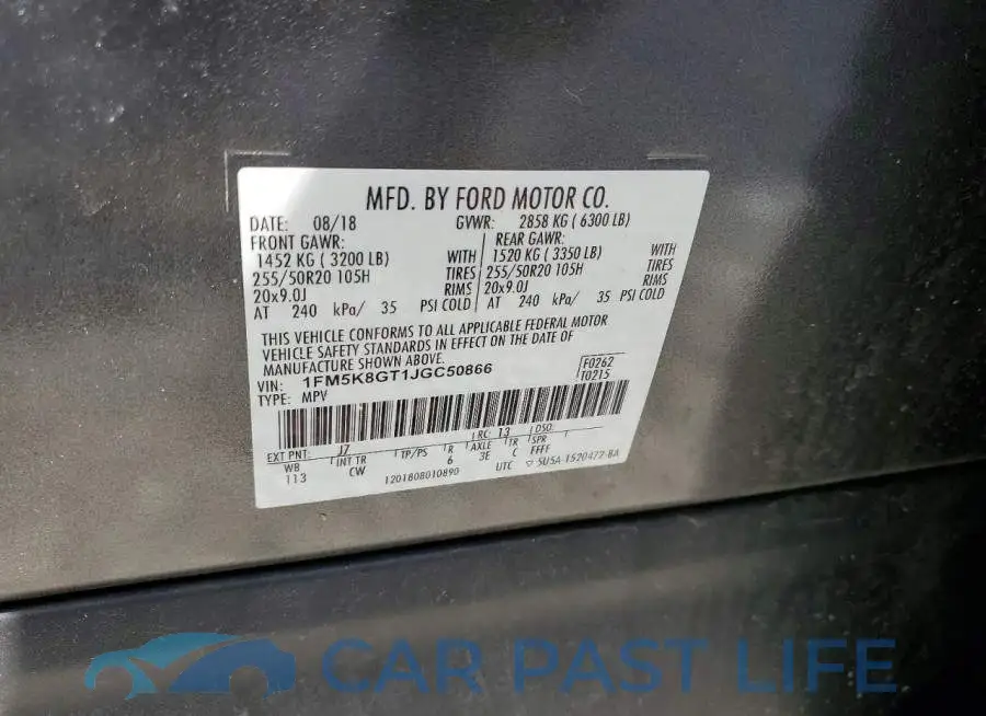 1FM5K8GT1JGC50866# 13