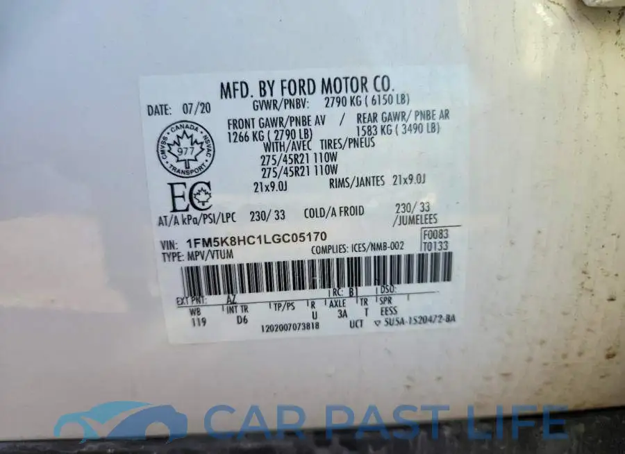 1FM5K8HC1LGC05170# 14