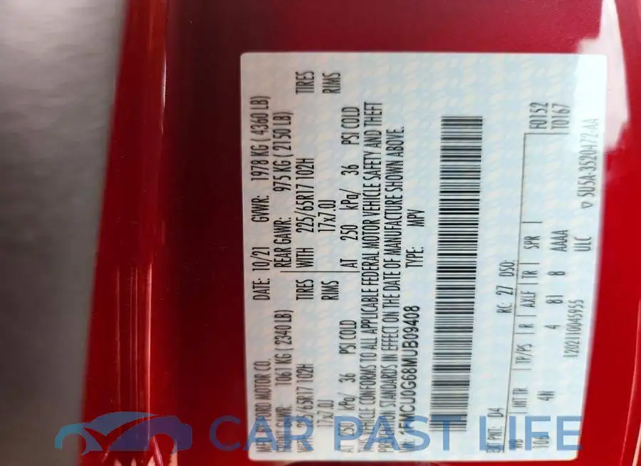 1FMCU0G68MUB09408# 14