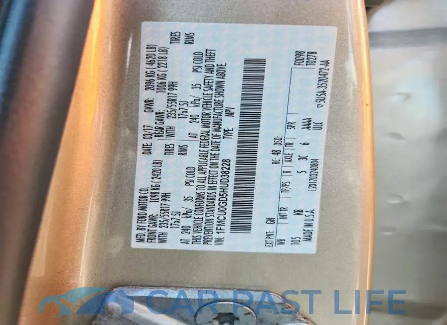 1FMCU0GD5HUD38228# 13