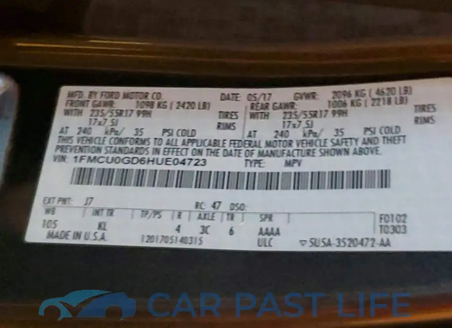 1FMCU0GD6HUE04723# 13