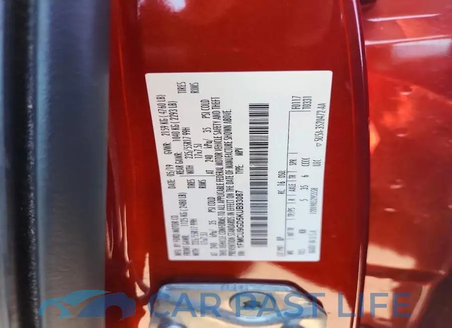 1FMCU9GD5KUB93087# 12