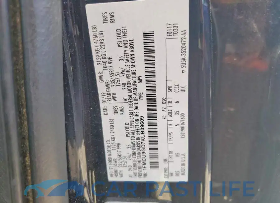 1FMCU9GD7KUB09609# 13