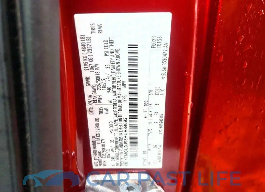 1FMCU9J93HUB84692# 13
