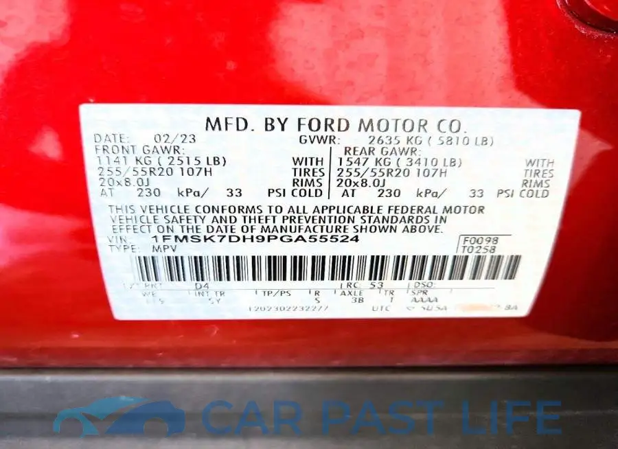 1FMSK7DH9PGA55524# 13