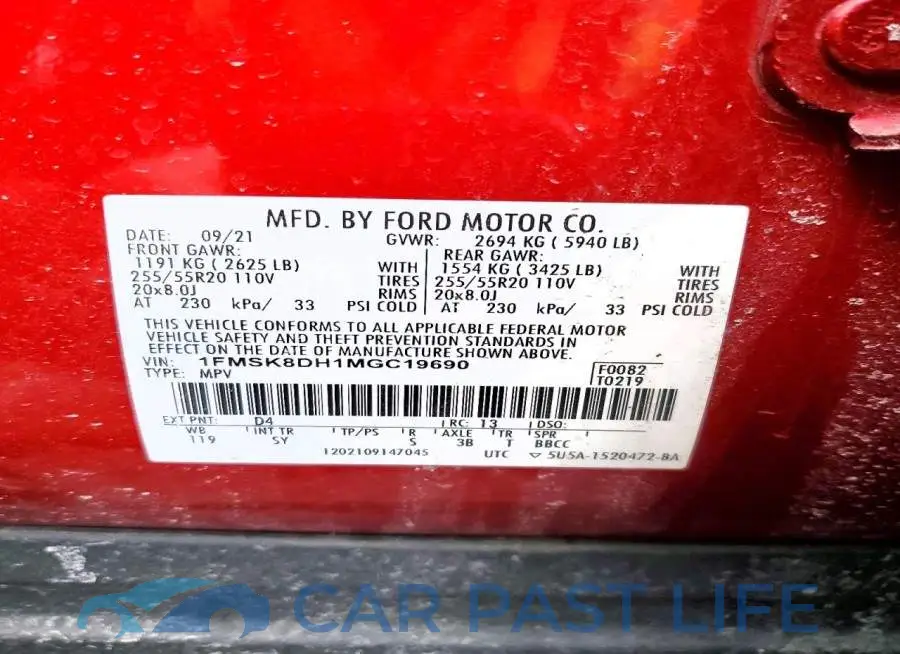 1FMSK8DH1MGC19690# 13