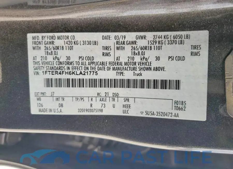 1FTER4FH6KLA21775# 13