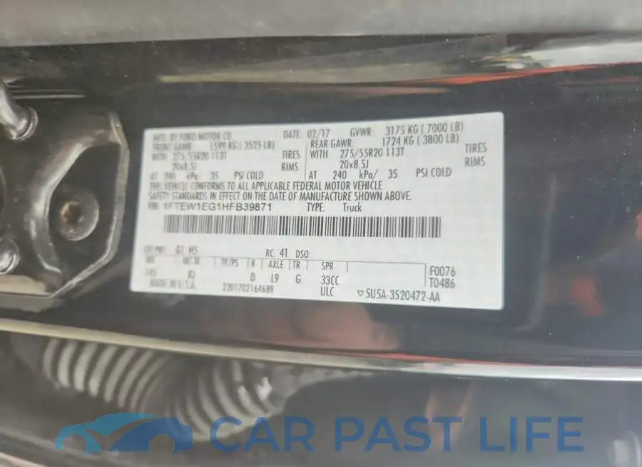 1FTEW1EG1HFB39871# 12