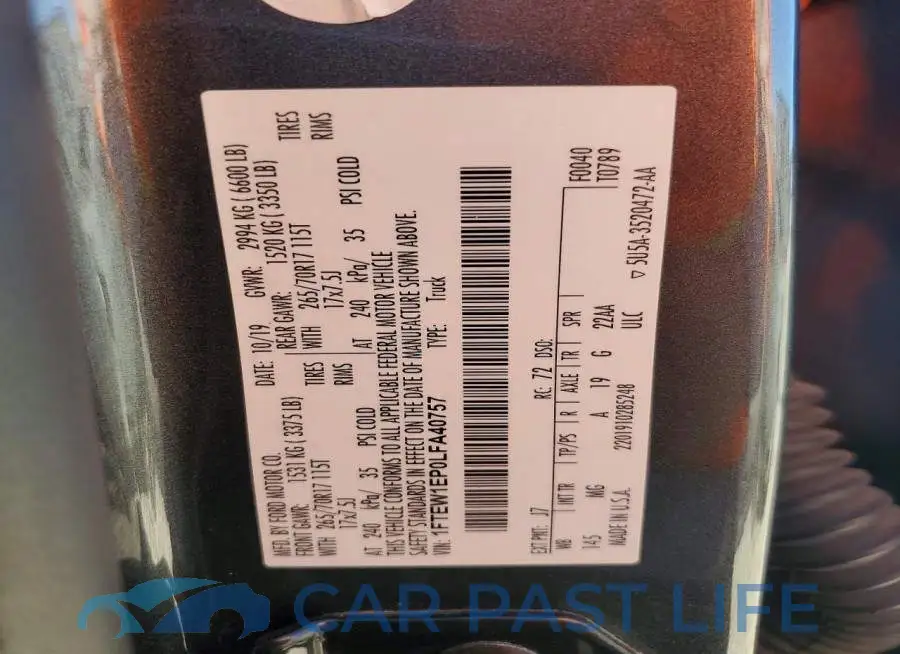 1FTEW1EP0LFA40757# 12