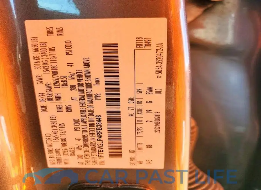 1FTEW2LP4RFB38448# 12