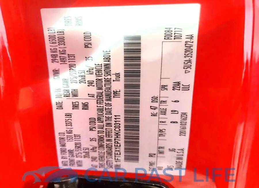 1FTEX1EP7HKC03111# 13