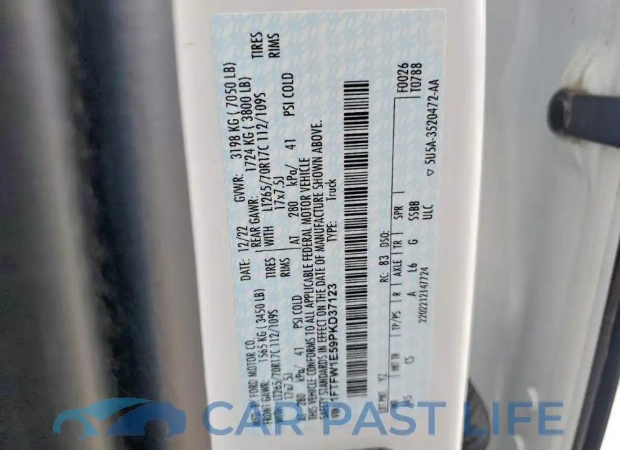 1FTFW1E59PKD37123# 12